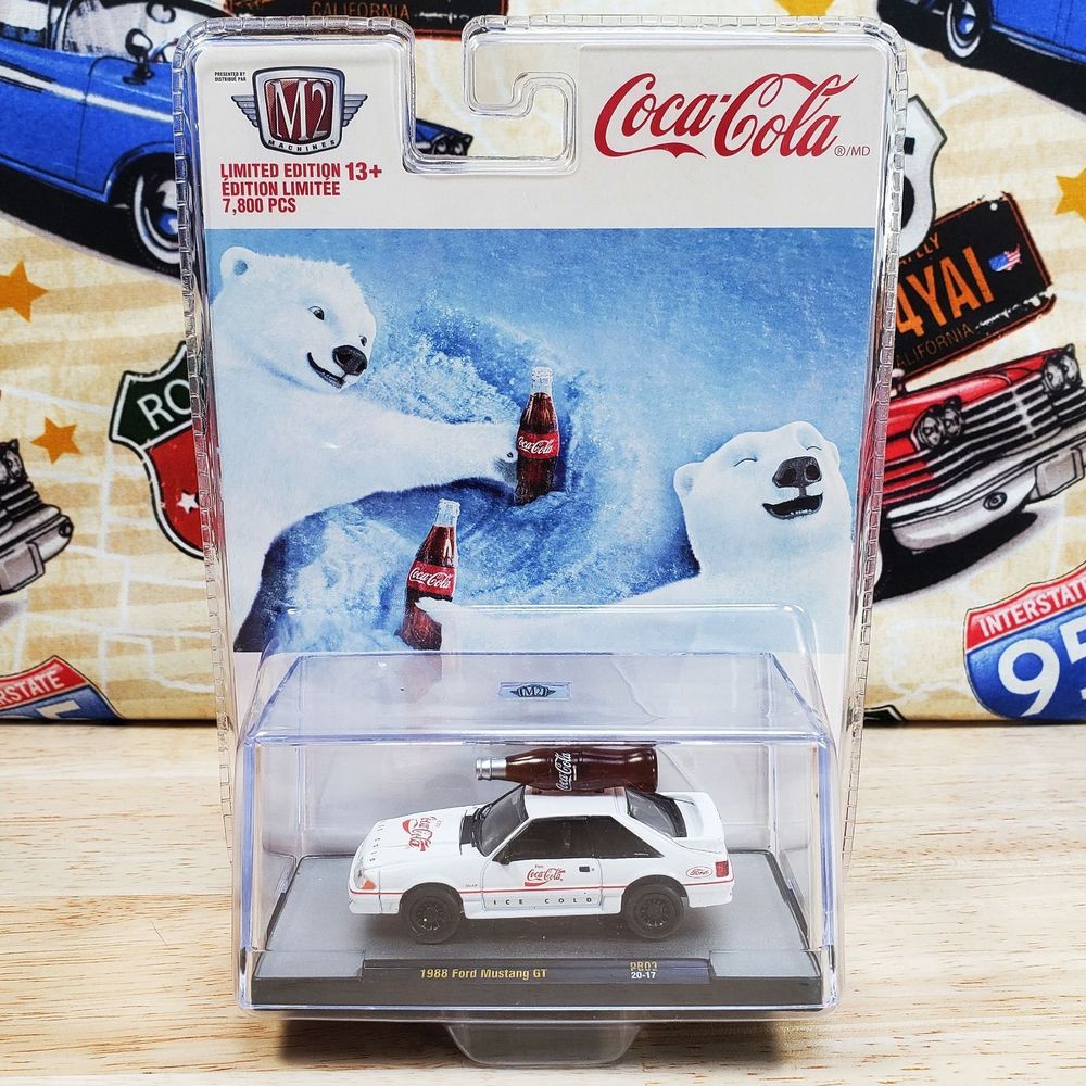 M2 Machines Coca-Cola 1:64 Limited Edition 1 of 7,800 1988 Mustang GT Ice Cold